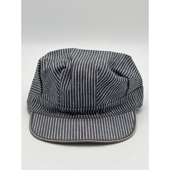 Union Made Other - Vintage Union Made Striped Conductor Cap X-Large Washable USA
